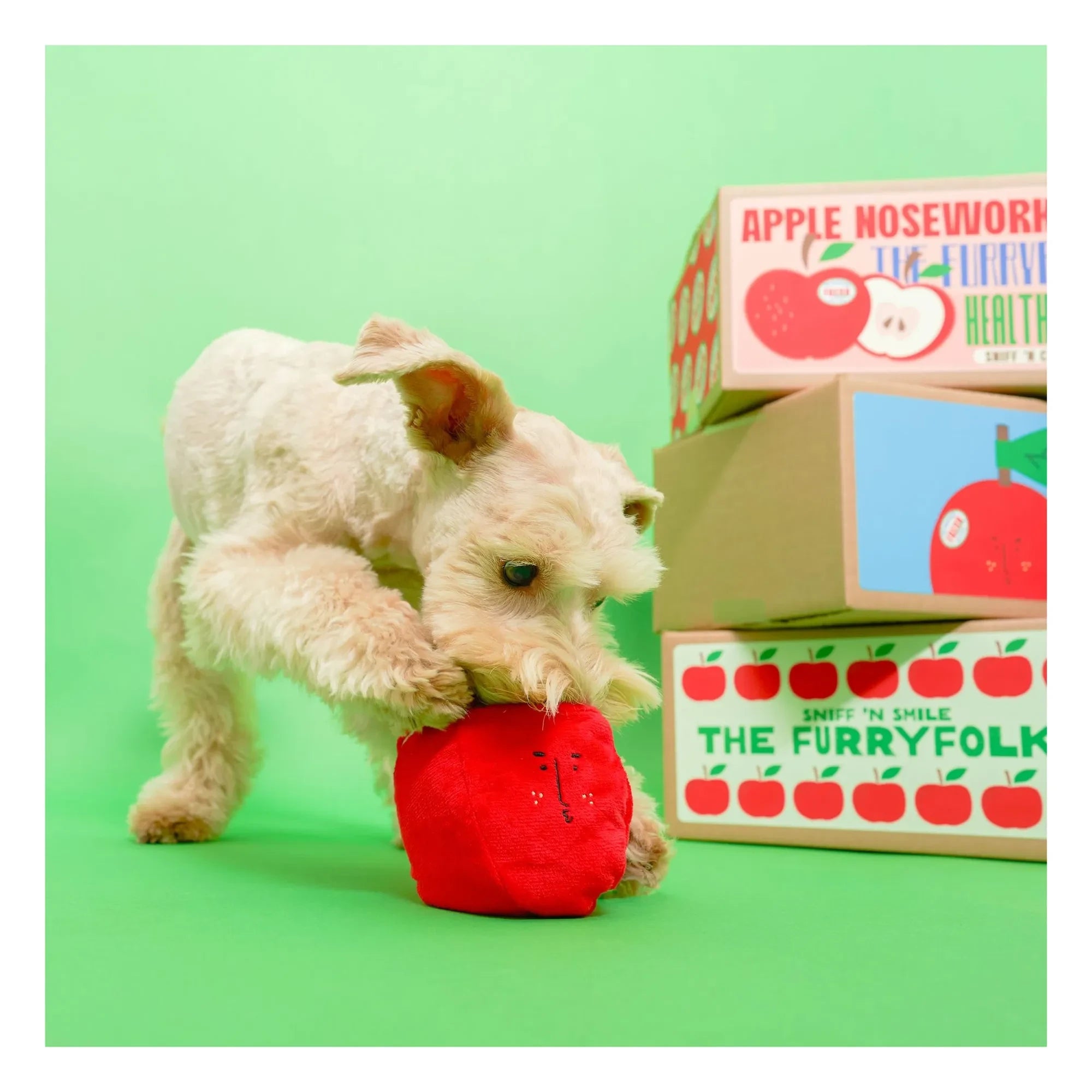 The Furry Folks - Apple Scratching Toy | Red
