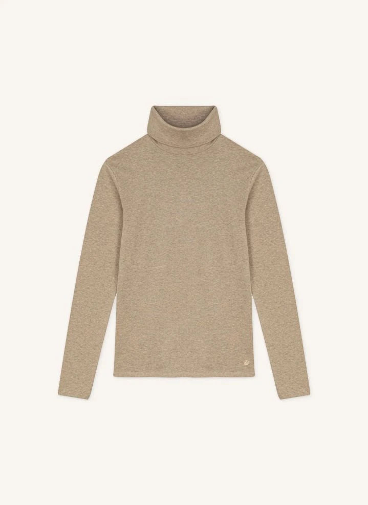 Petit Bateau - Plain turtle neck | Heather beige