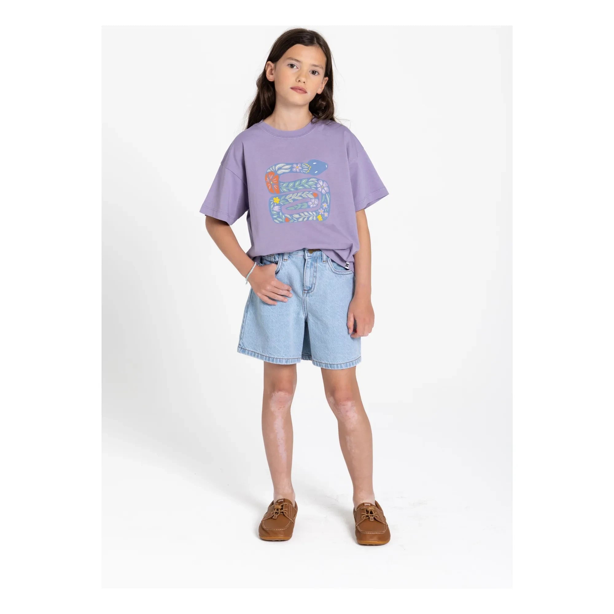 Hundred Pieces - Luna Snake T-Shirt Organic Cotton | Lavender