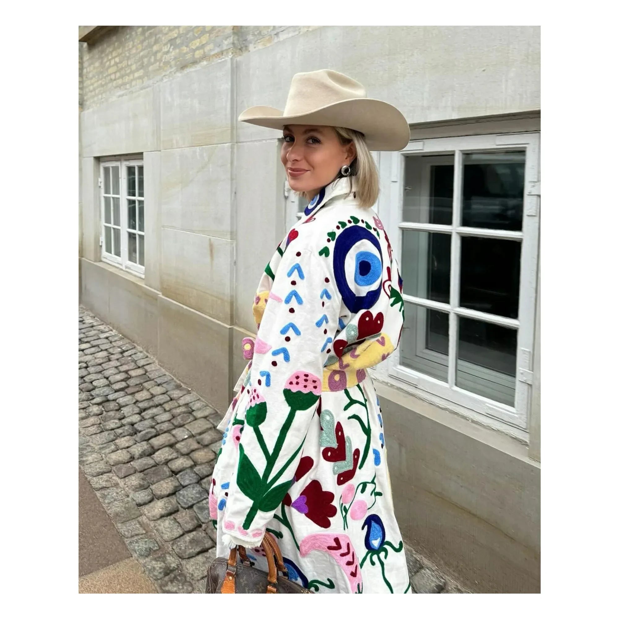 SISSEL EDELBO - Pink White Swan Coat | White