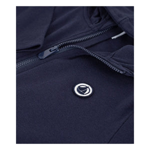 Petit Bateau - Zip-up Hooded Sweatshirt | Navy Blue