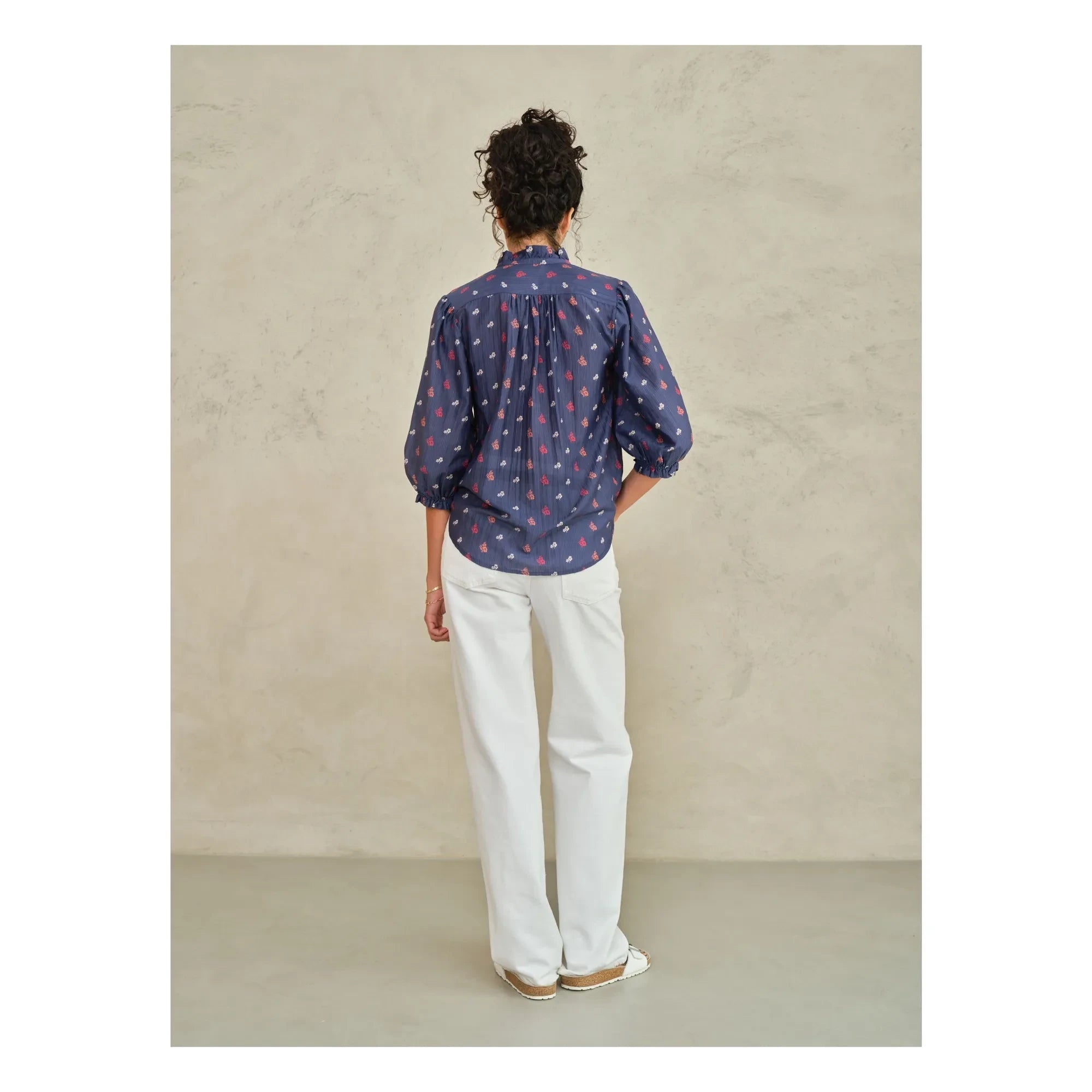 M.A.B.E. - Auden Cotton Blouse | Navy Blue