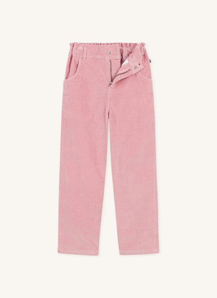 Petit Bateau - Kağıt Kese Pantolon Kadife Organik Pamuk | Pembe