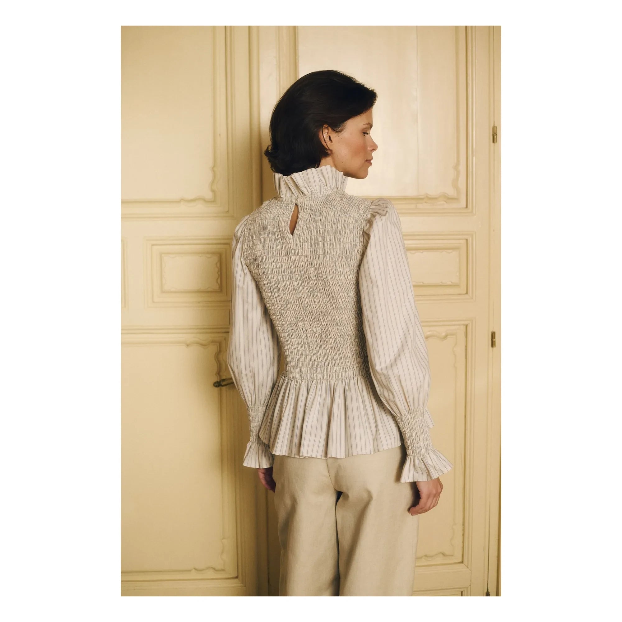 Maria de la Orden - Striped Blouse Aleria Cotton | Light Blue