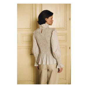 Maria de la Orden - Striped Blouse Aleria Cotton | Light Blue