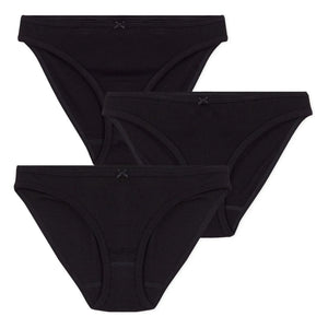 Petit Bateau - 3-Pack Organic Cotton Underwear Set | Black