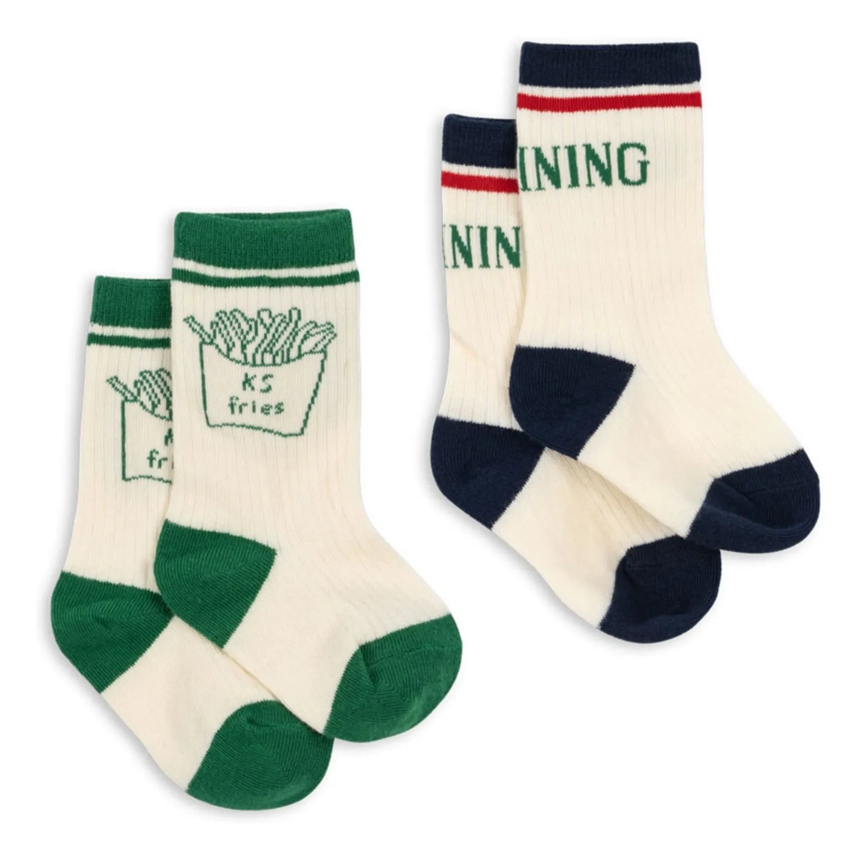 Konges Sløjd - 2 Pairs French Fry Socks Set | Ecru