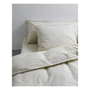 Suite 702 - Organic Percale Striped Duvet Cover - Olive-Cream | Olive