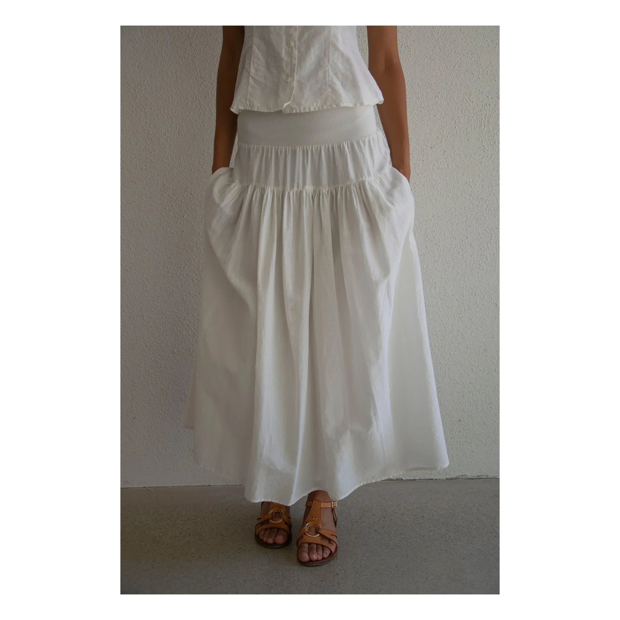 THEAVANT - Charlotte Cotton and Silk Poplin Skirt | White