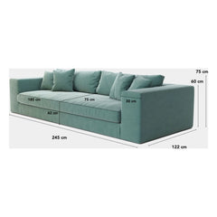Panac Edition - Bellechasse 3-Seater Sofa, Velvet Fabric - 245 cm | Navy Blue