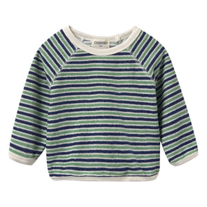Cozmo - Fenix Striped Towel T-Shirt | Navy Blue