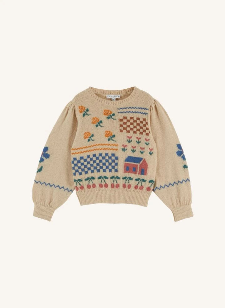 Emile et Ida - Cherry sweater | Ecru