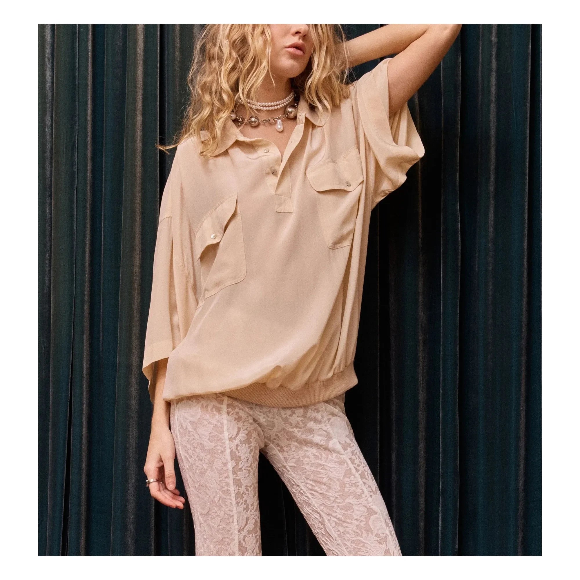 Mes Demoiselles - Bobie Silk Blouse | Nude
