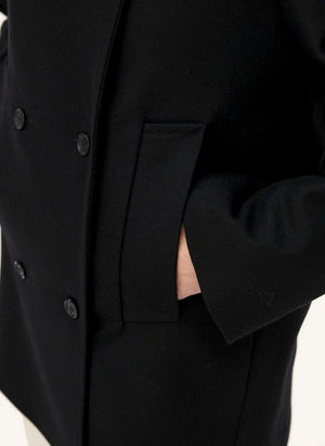 Noyoco - Dundee Recycled Wool and Cashmere Coat | Midnight Blue