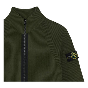 Stone Island - Yün Logolu Fermuarlı Yelek | Haki