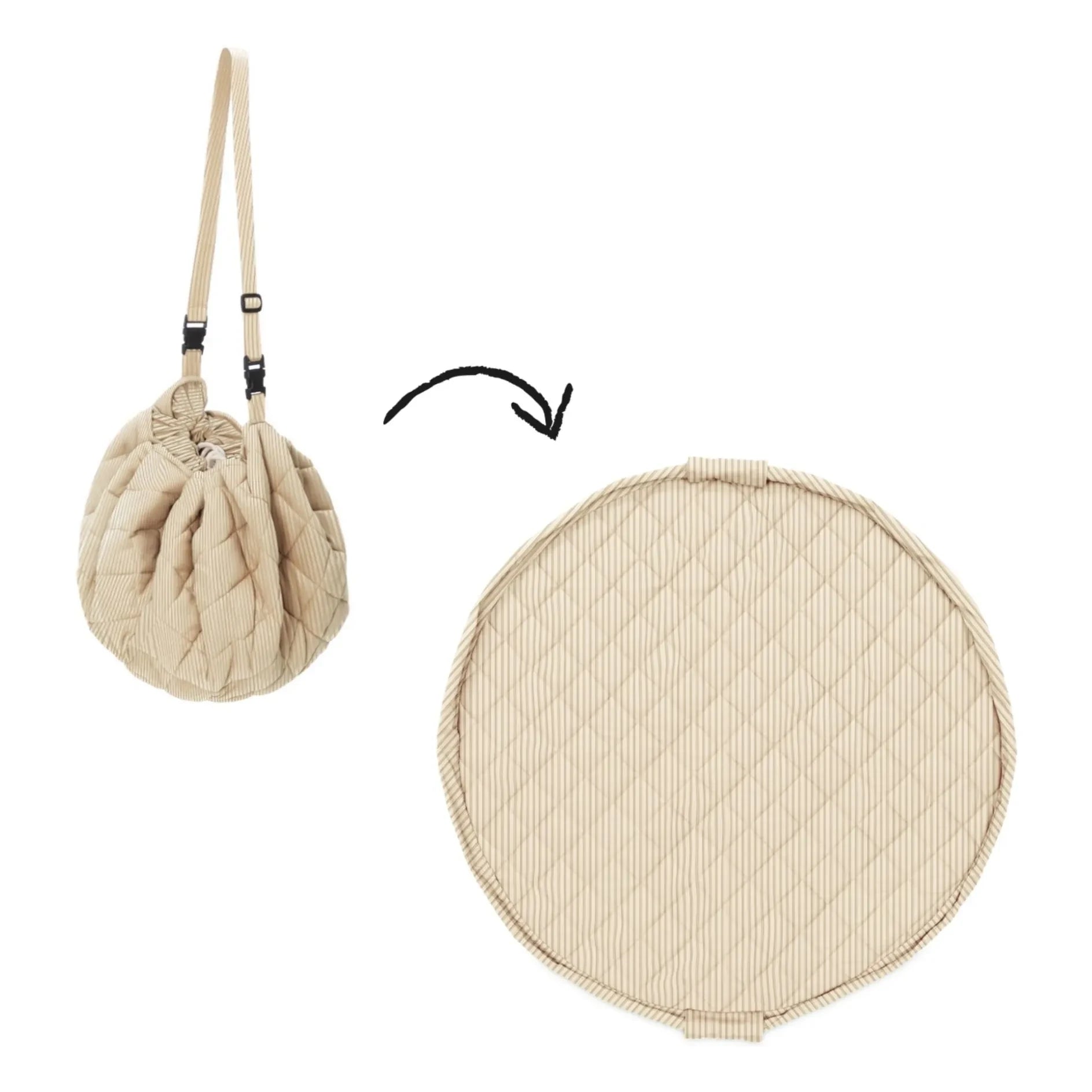 Play and Go - Noomad Toddler Backpack / Playmat - Stripes | Mustard