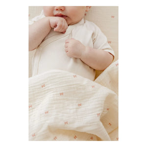 Soft Spot - Organic Cotton Ribbed Elastic Fitted Sheet | Ecru