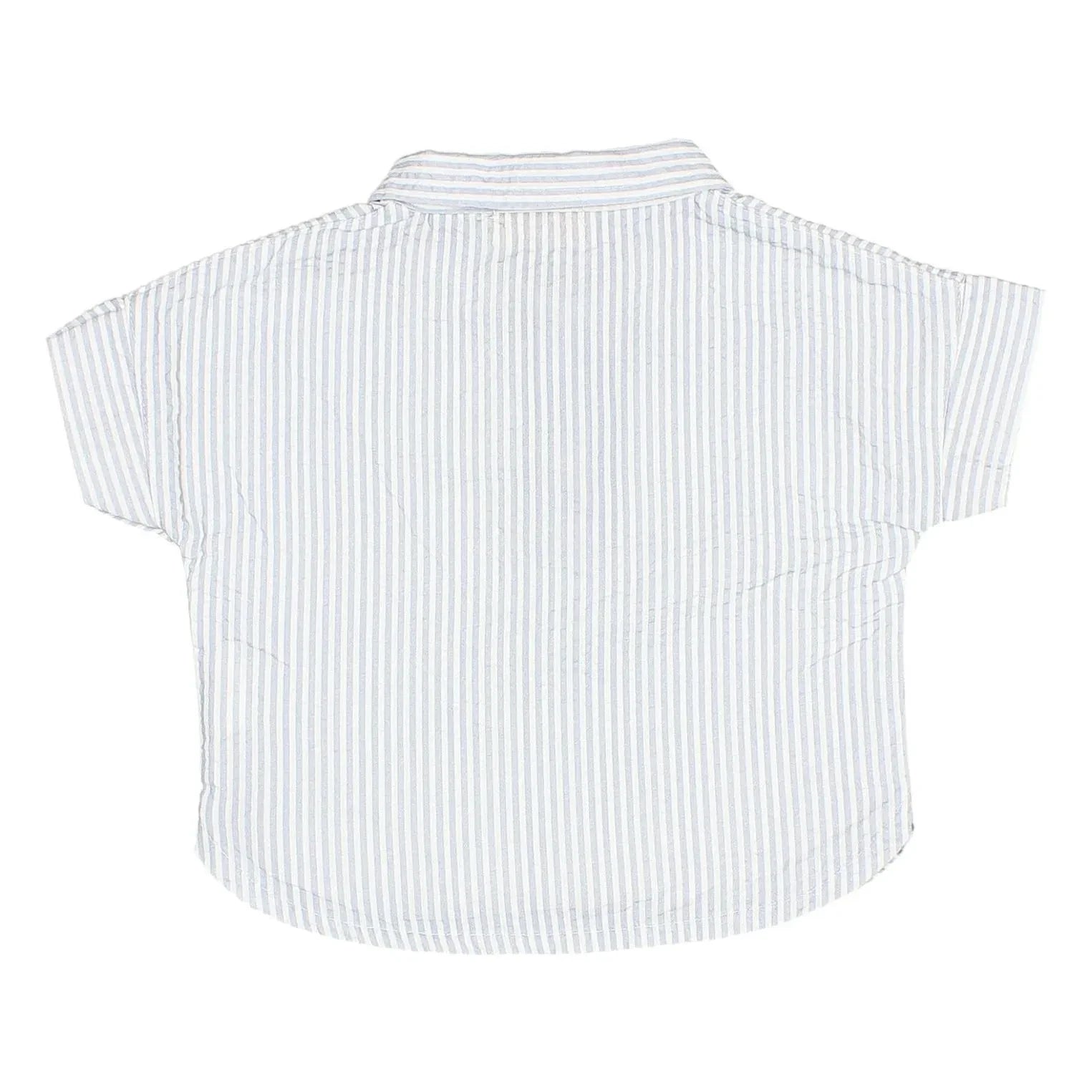 Búho - Striped seersucker shirt | Light blue
