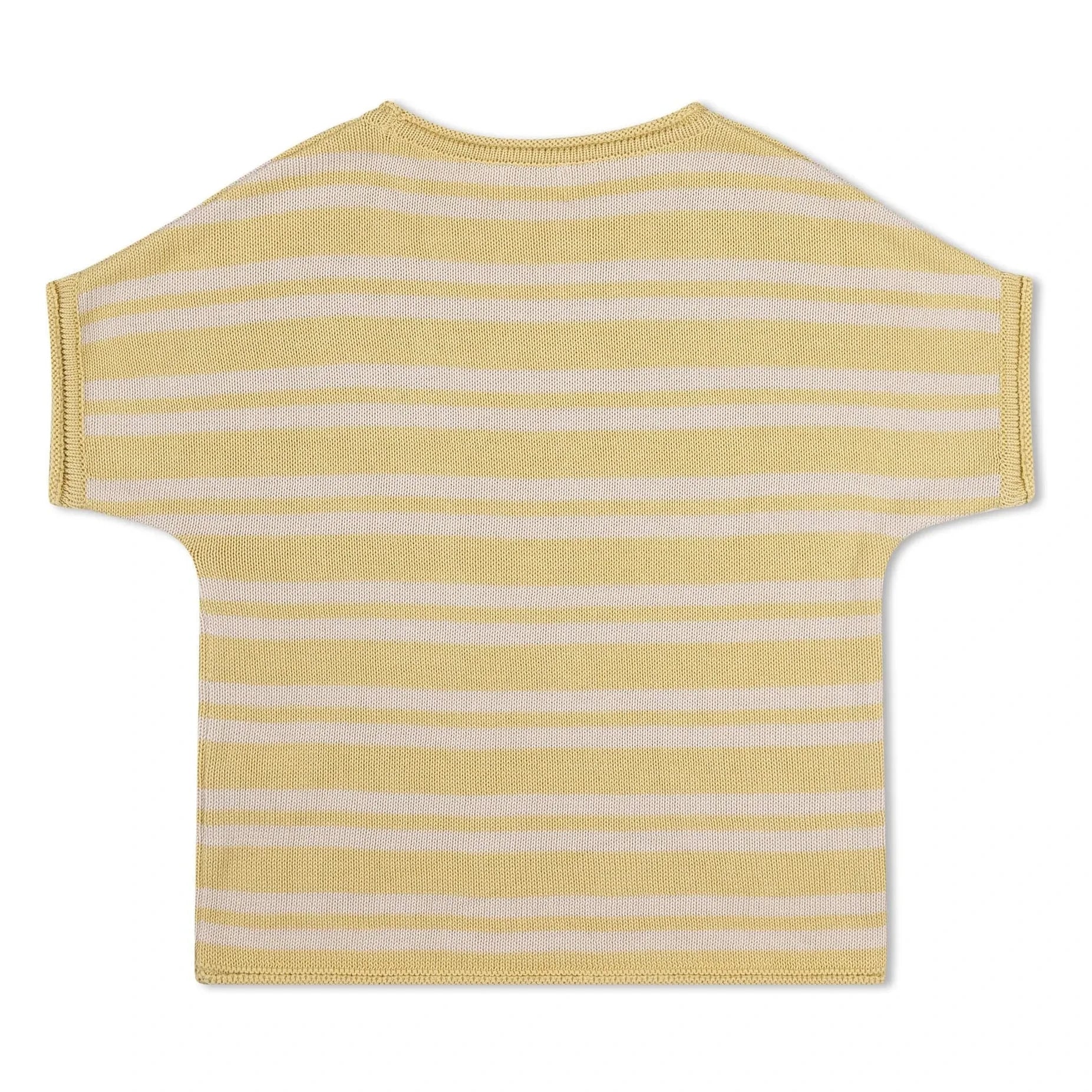 Matona - Striped Organic Cotton Fine Knit T-Shirt | Light Yellow