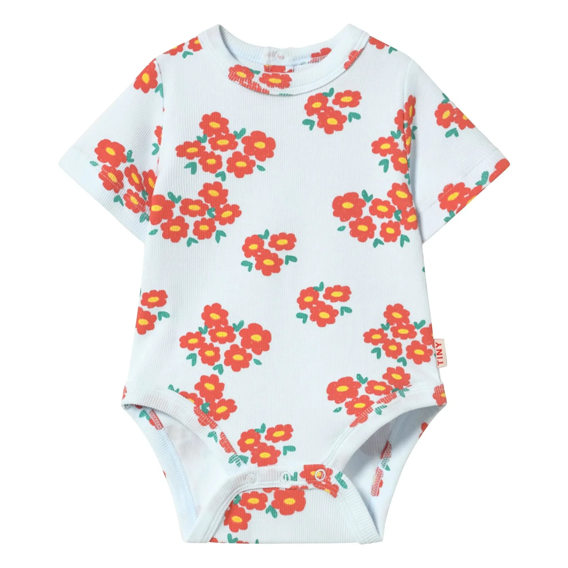 Tinycottons - Organic Cotton Floral Bodysuit | Light blue