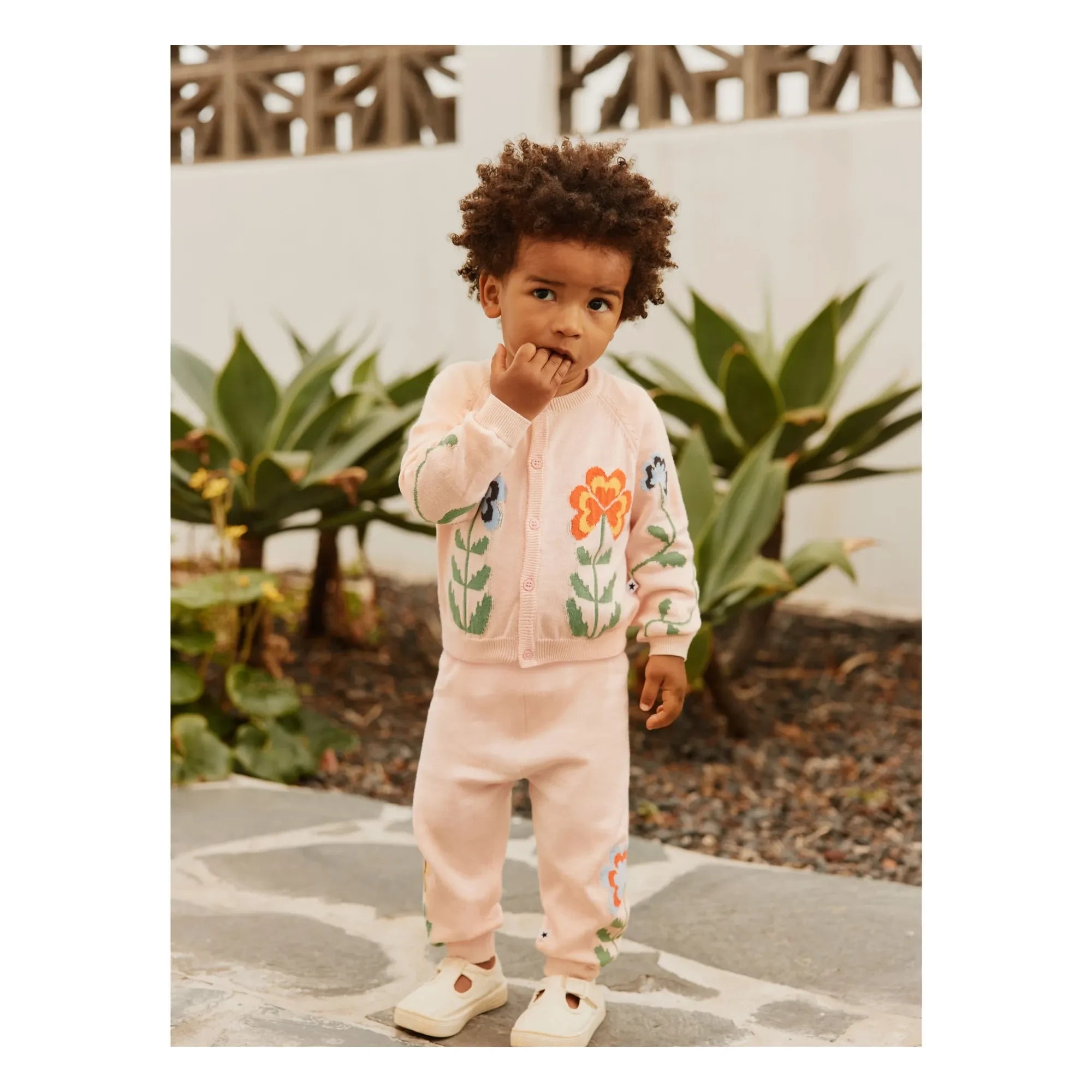 Molo - Organic Cotton Floral Pattern Sweatpants | Light Pink