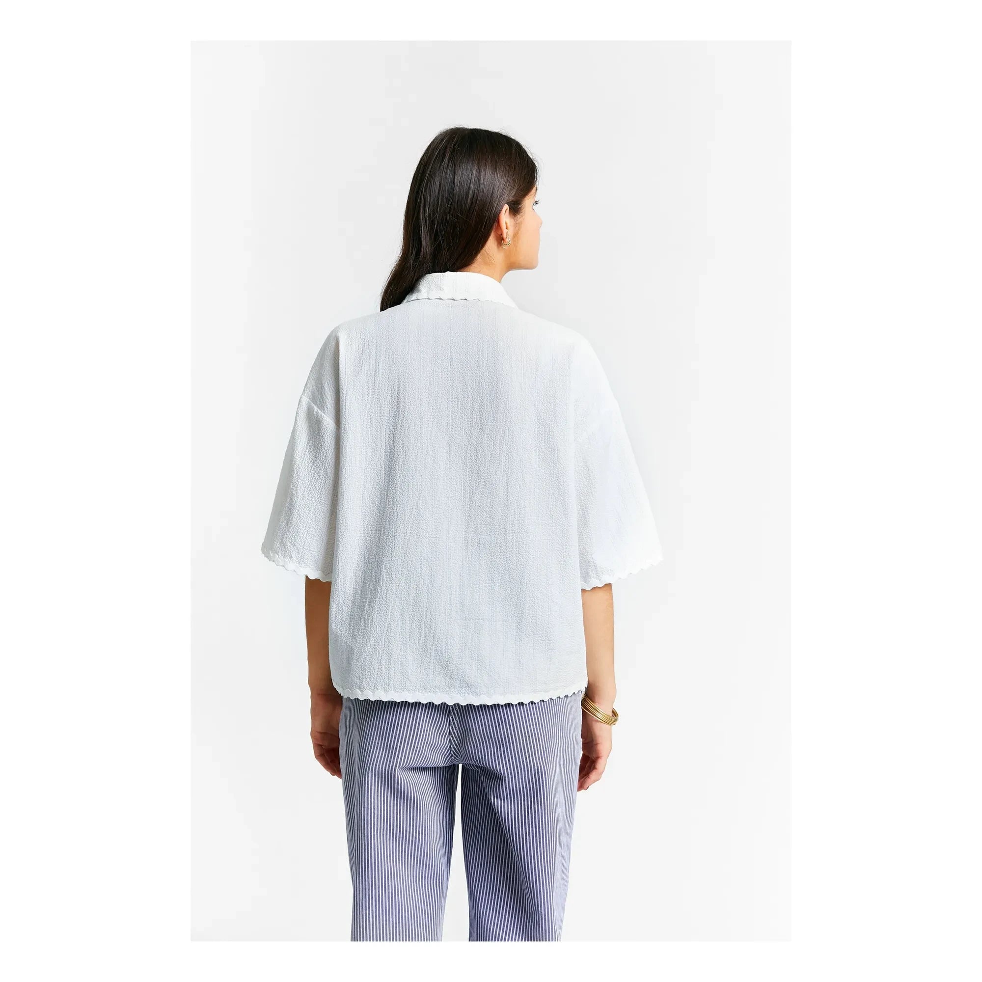 Indee - Suraya Striped Shirt | White