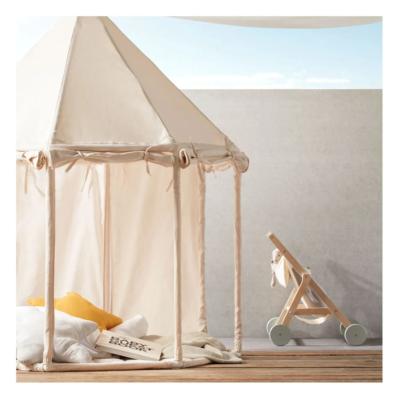 Kid's Concept - Cotton Canvas and Wooden Tent | Off-white