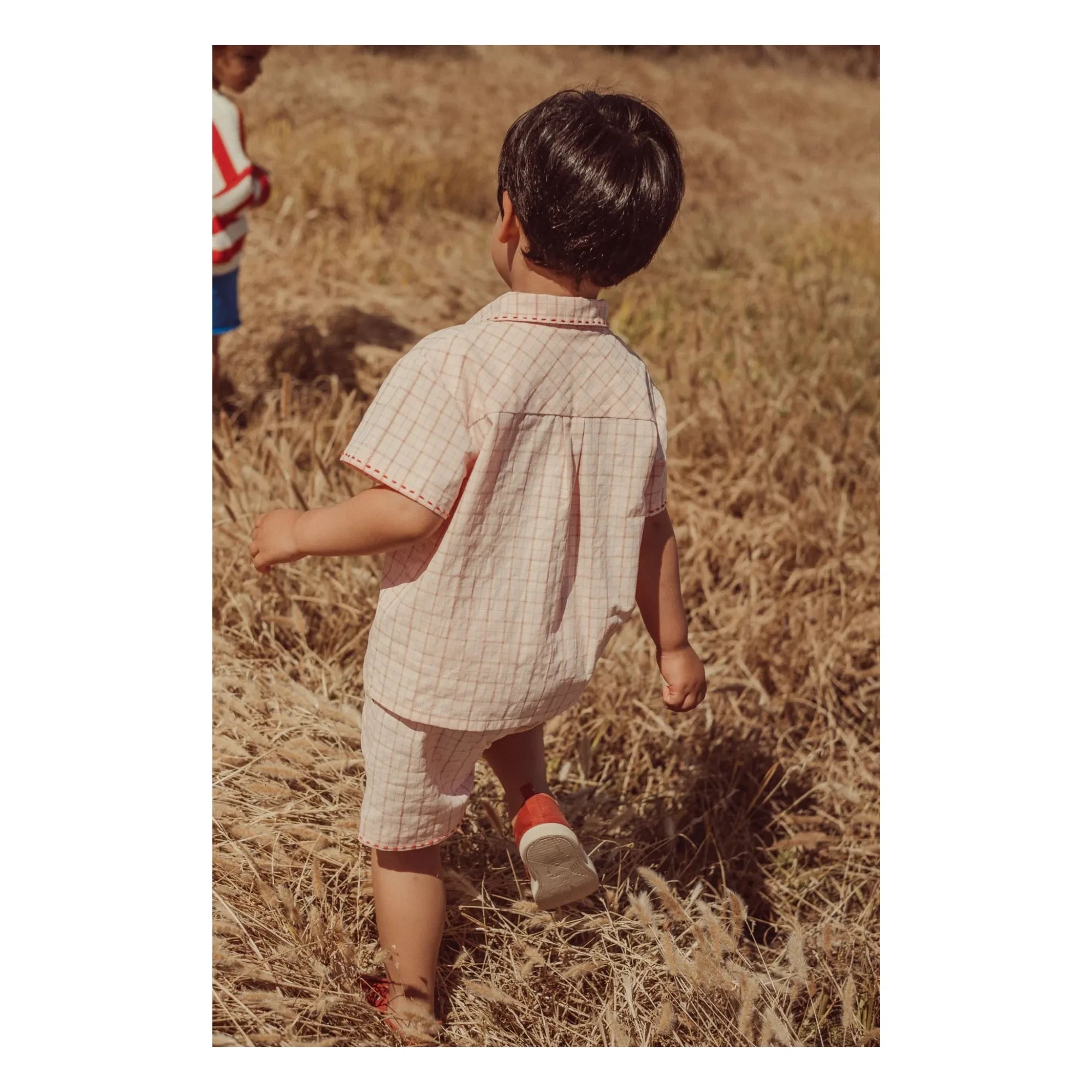 THE LiTTLE POETS - Alvaro Embroidered Shirt Organic Cotton Checkered | Light Pink