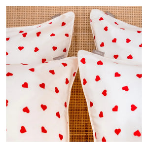 Emily's Pillow - Heart Print Mulberry Silk Pillowcase | Cream