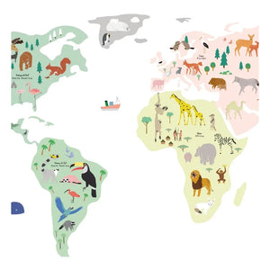 MIMI'lou - World Animal Map Wall Stickers