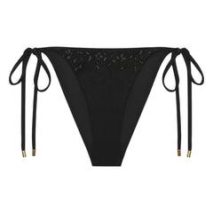 Peony - Memoir Embroidered Recycled Fiber Jersey Bottom | Black