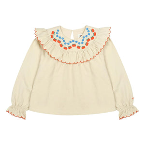 Jelly Mallow - Apple Ruffled Blouse | Beige