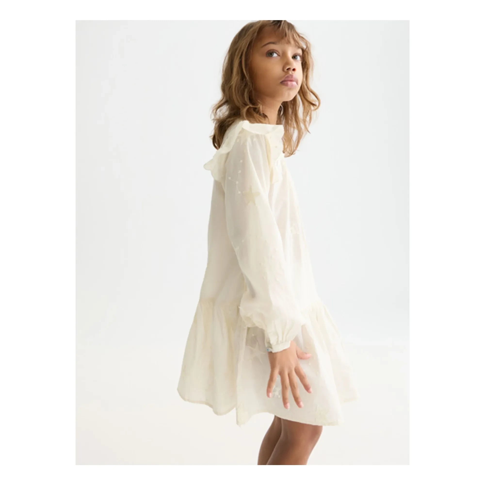 Scotch & Soda - Embroidered Ruffled Dress | Ecru