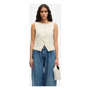 Samsoe Samsoe - Saloves Linen and Cotton Vest | Cream
