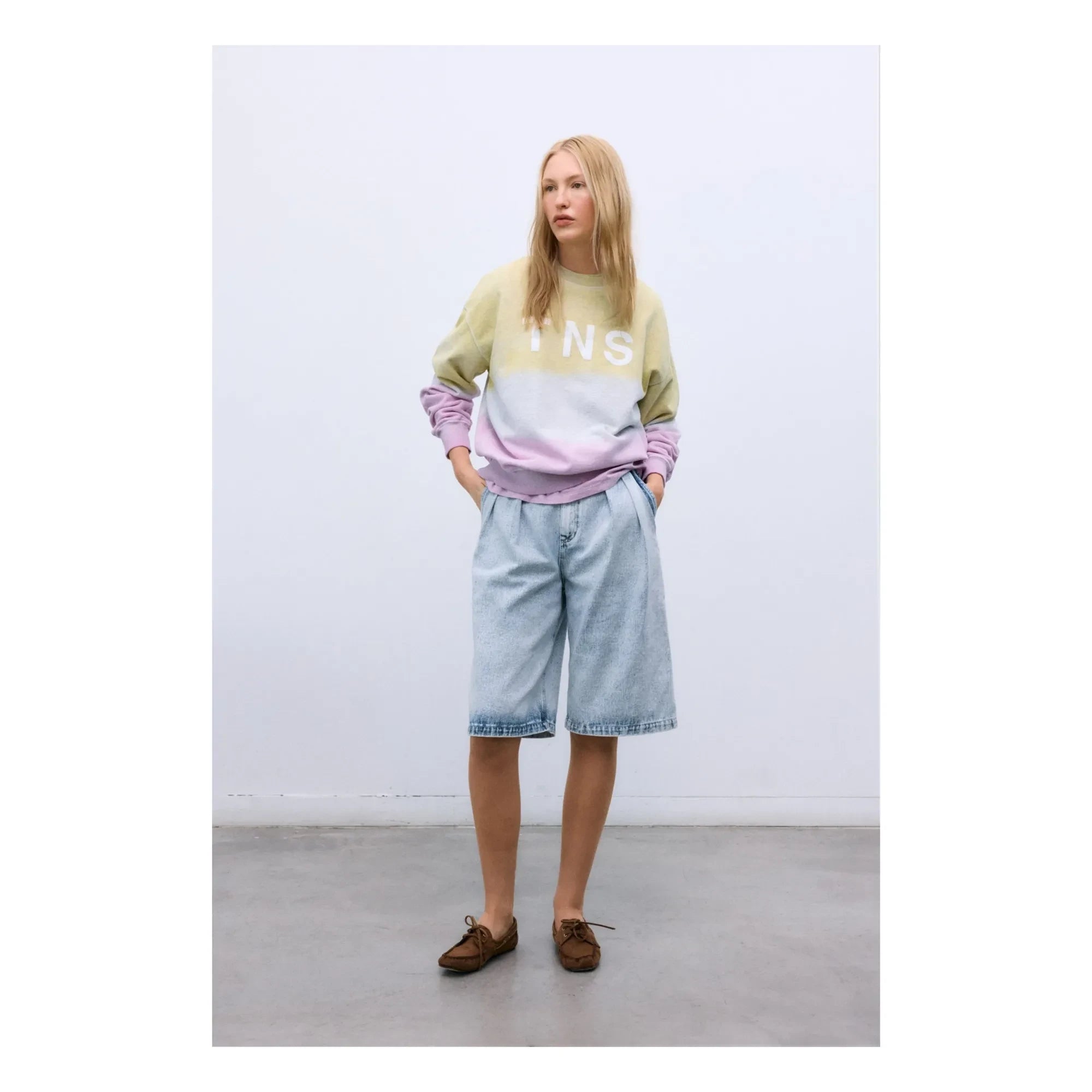 the new society - Cotton Bermuda Shorts | Denim Blue