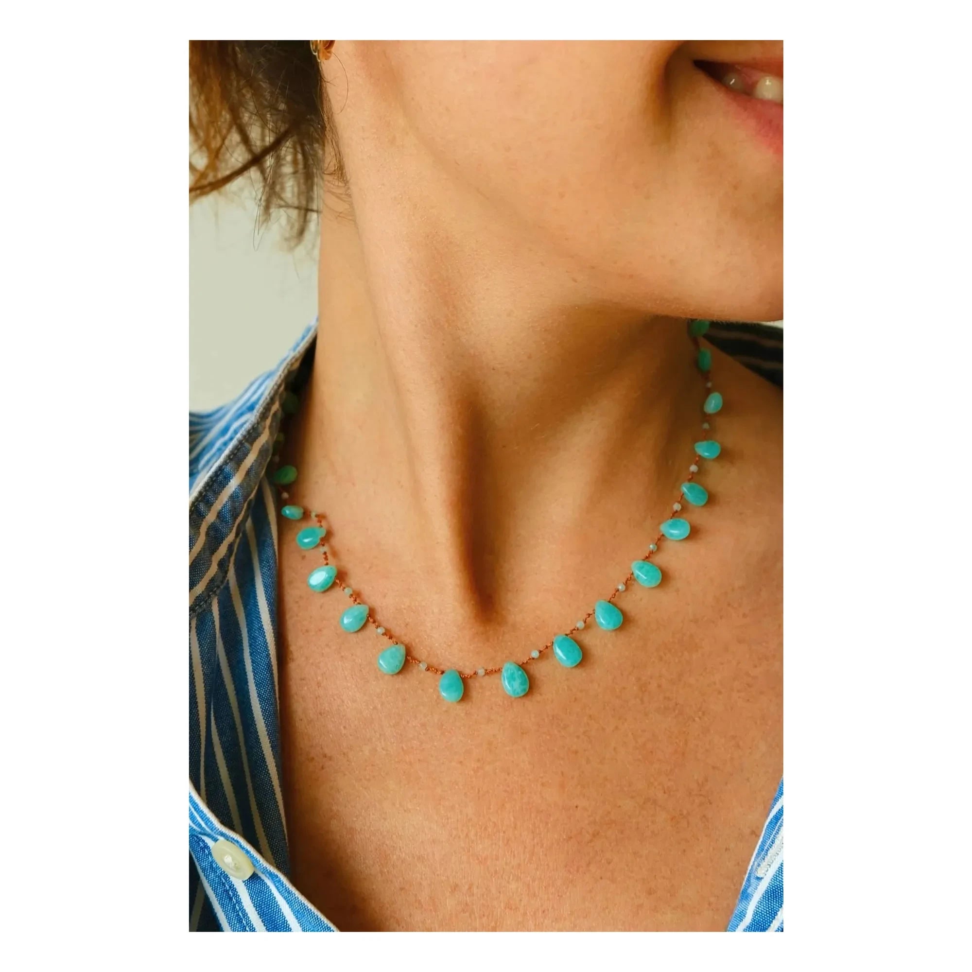 Ivarene - Henna necklace | Azure blue