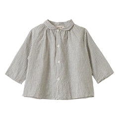 Caramel - Collared Aloe Checkered Shirt | White