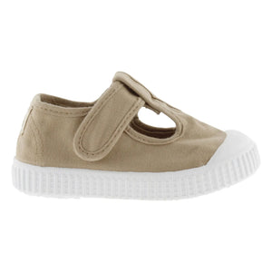 Victoria - Distressed Sneakers Sandalia Canvas | Camel