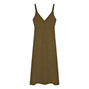the new society - Bulbine Linen Dress | Olive Green