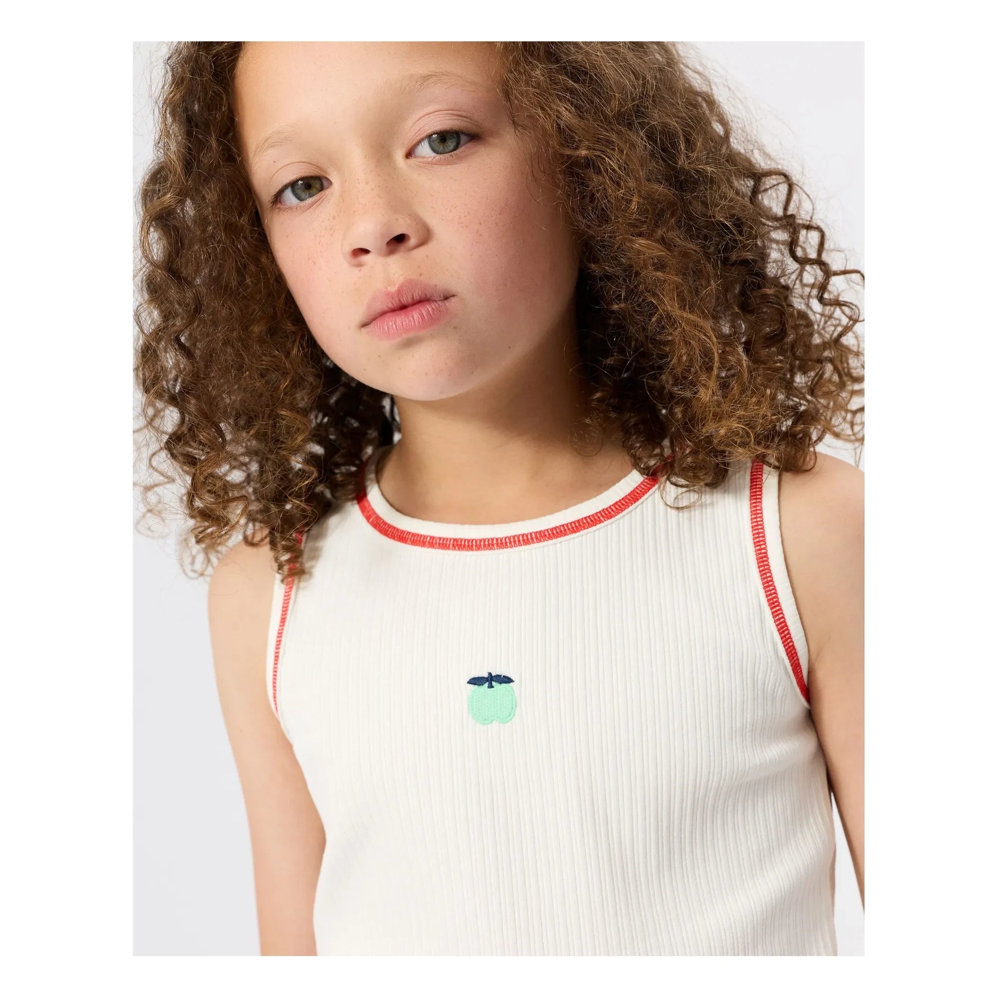 Goldie + Ace - Fitted Cotton Tank Top Apple | Ivory