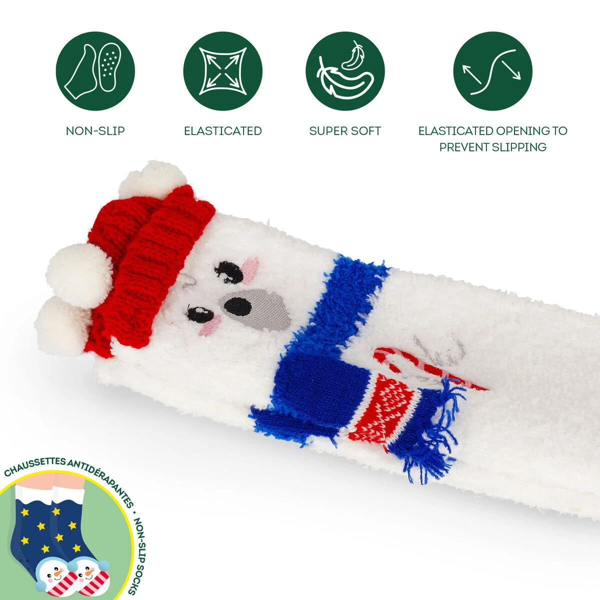 Legami - Adult Christmas Slipper Socks Polar Bear - A Perfect Fit!