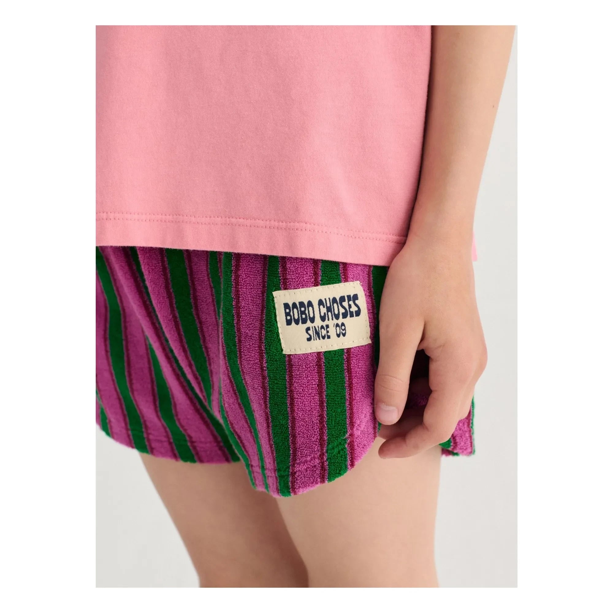 Bobo Choses - Striped Towel Shorts | Green