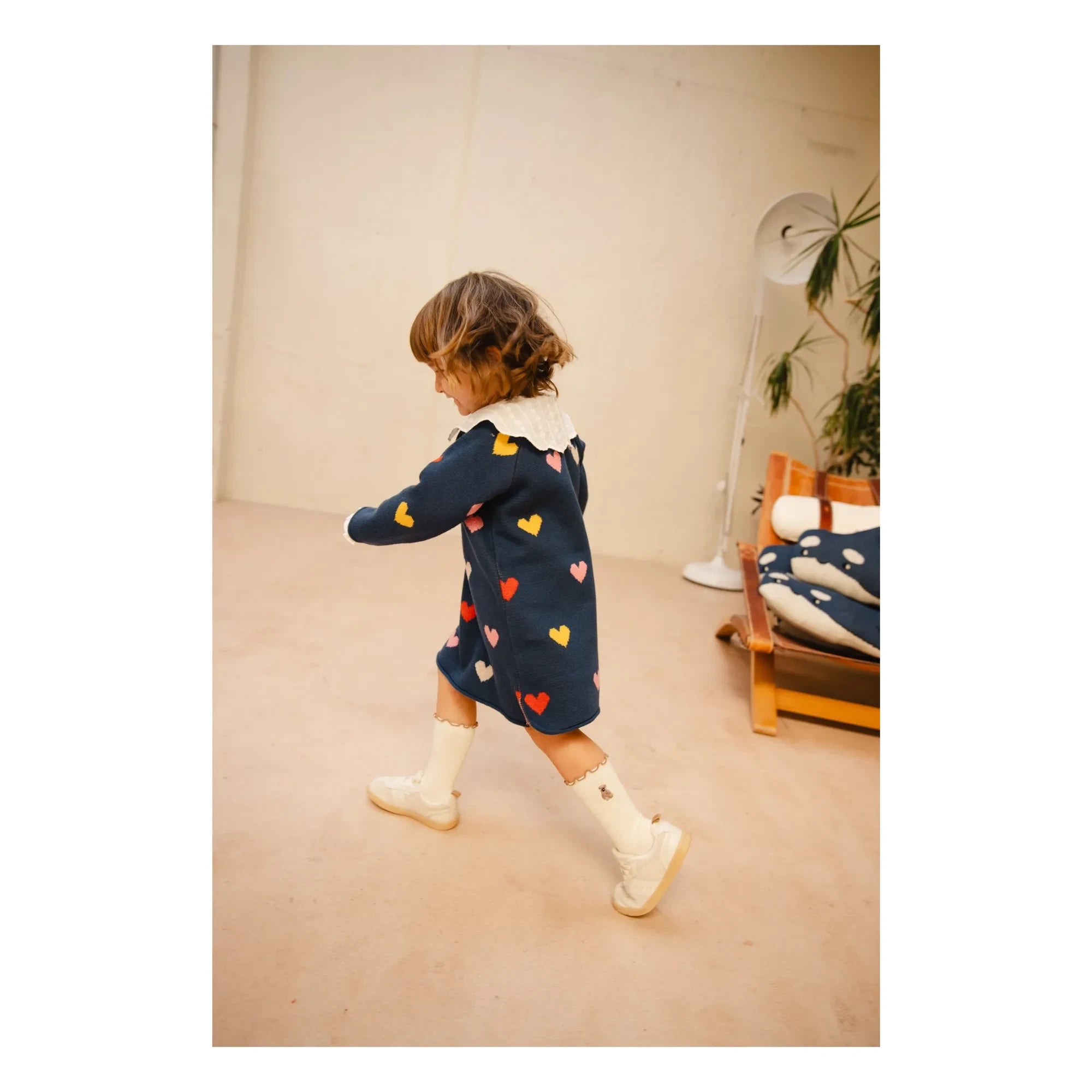 Bayiri - Favorite Rainbow Organic Cotton Dress | Navy Blue