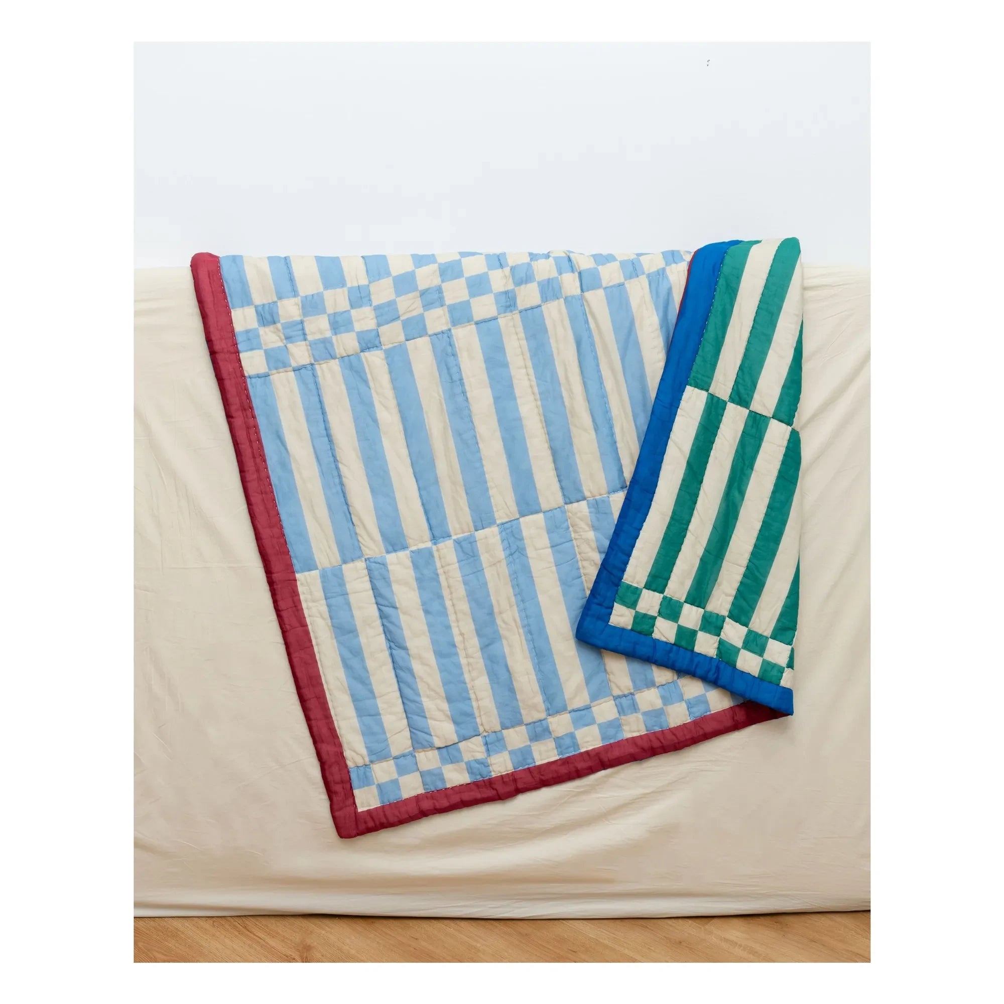 Tarta Gelatina - Striped Double-Sided Quilt | Blue