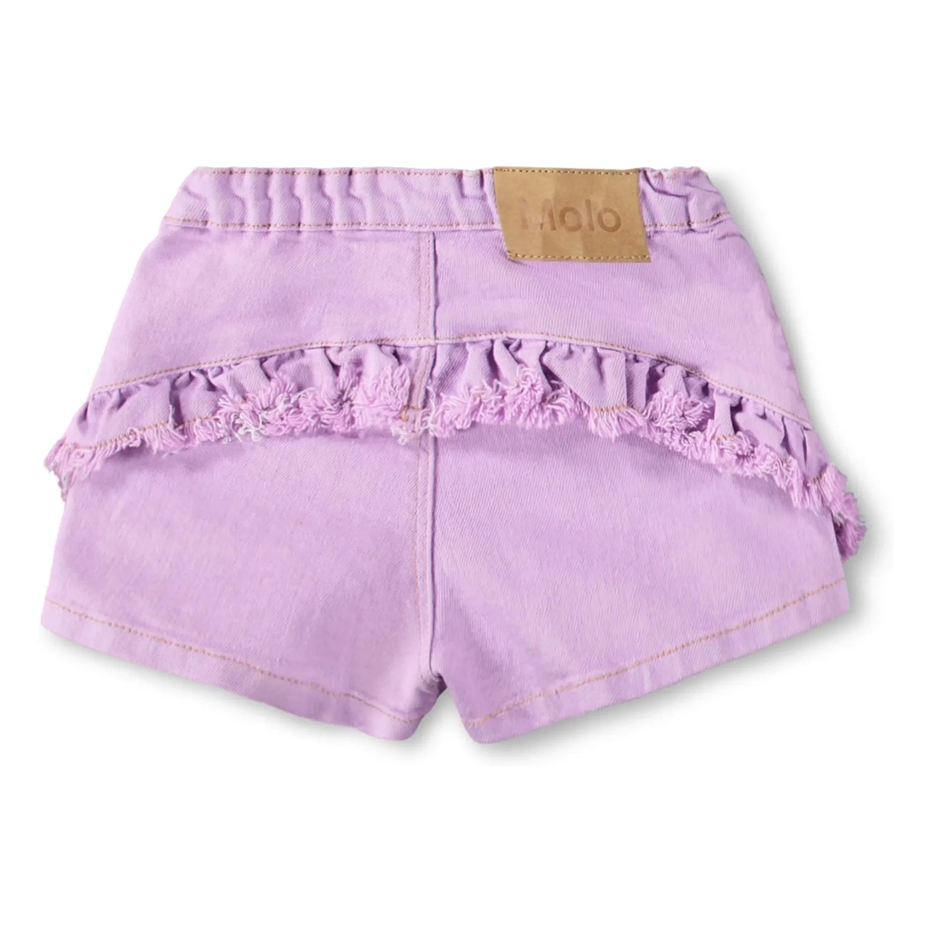 Molo - Agnetha Denim Ruffled Shorts | Purple
