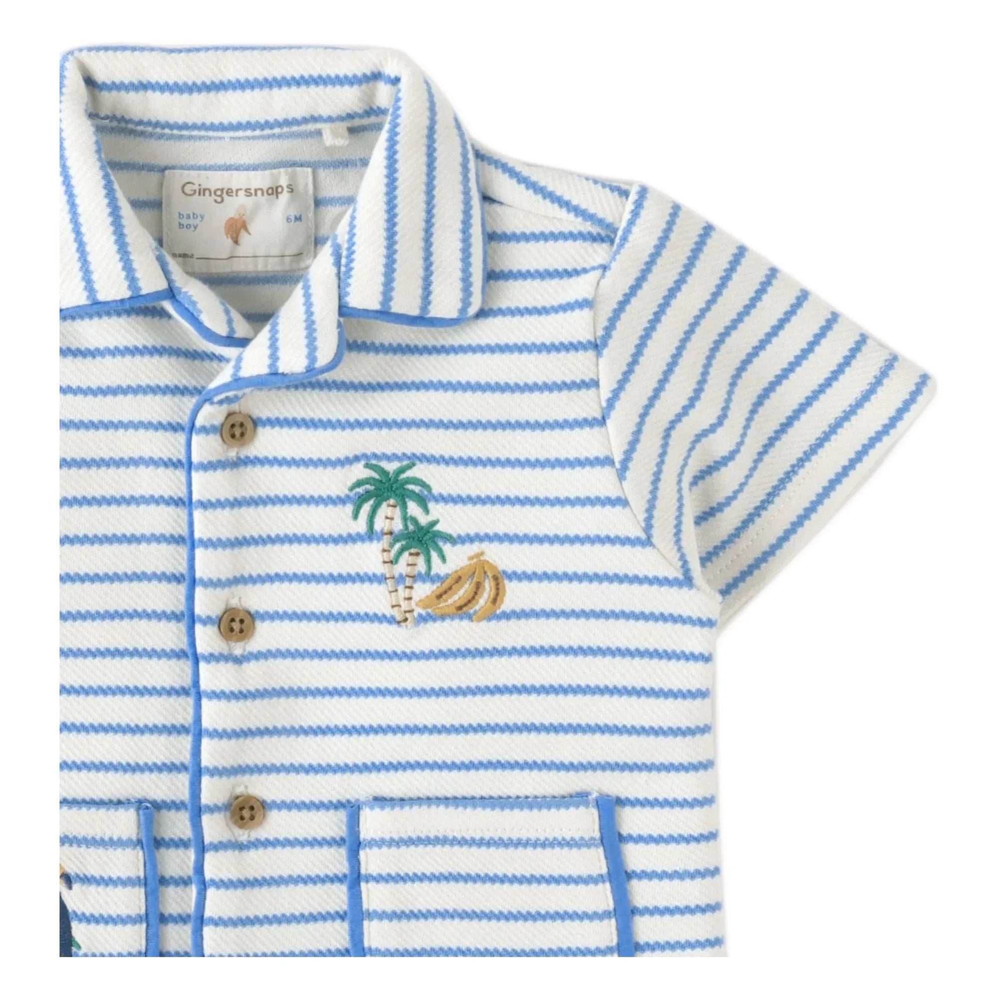 Gingersnaps - Ben Striped Textured Shirt | White