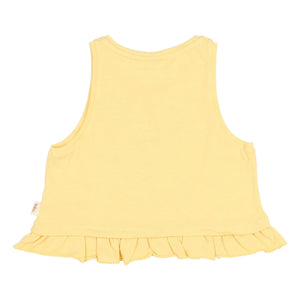 Búho - Floral Ruffled Organic Cotton Top | Yellow