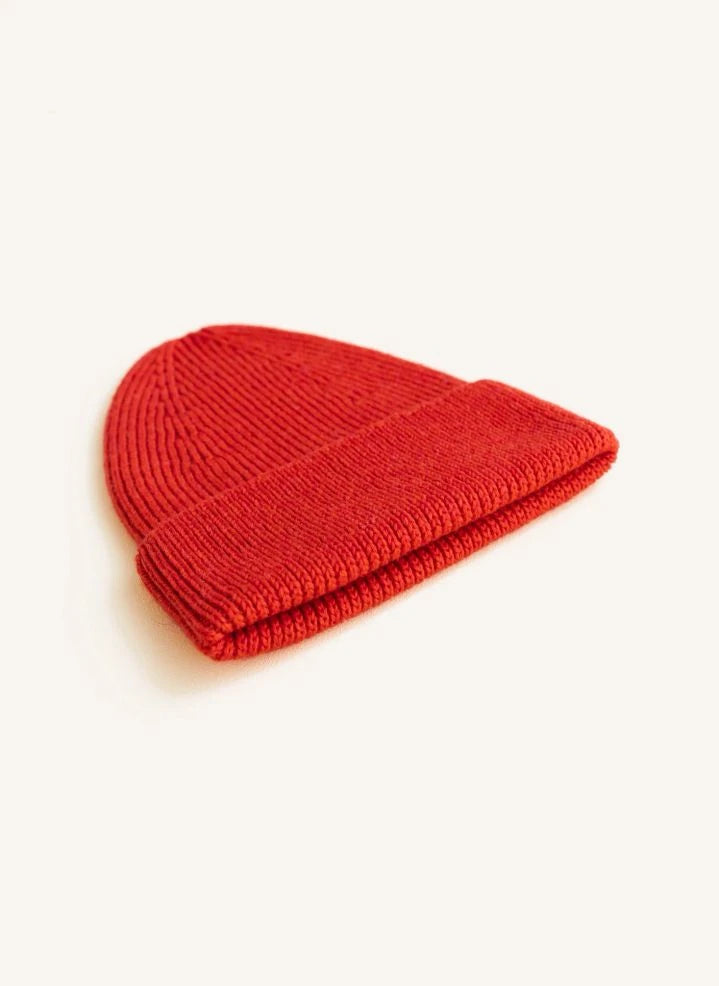 Hvid - Fonzie Merino Wool Beanie | Red