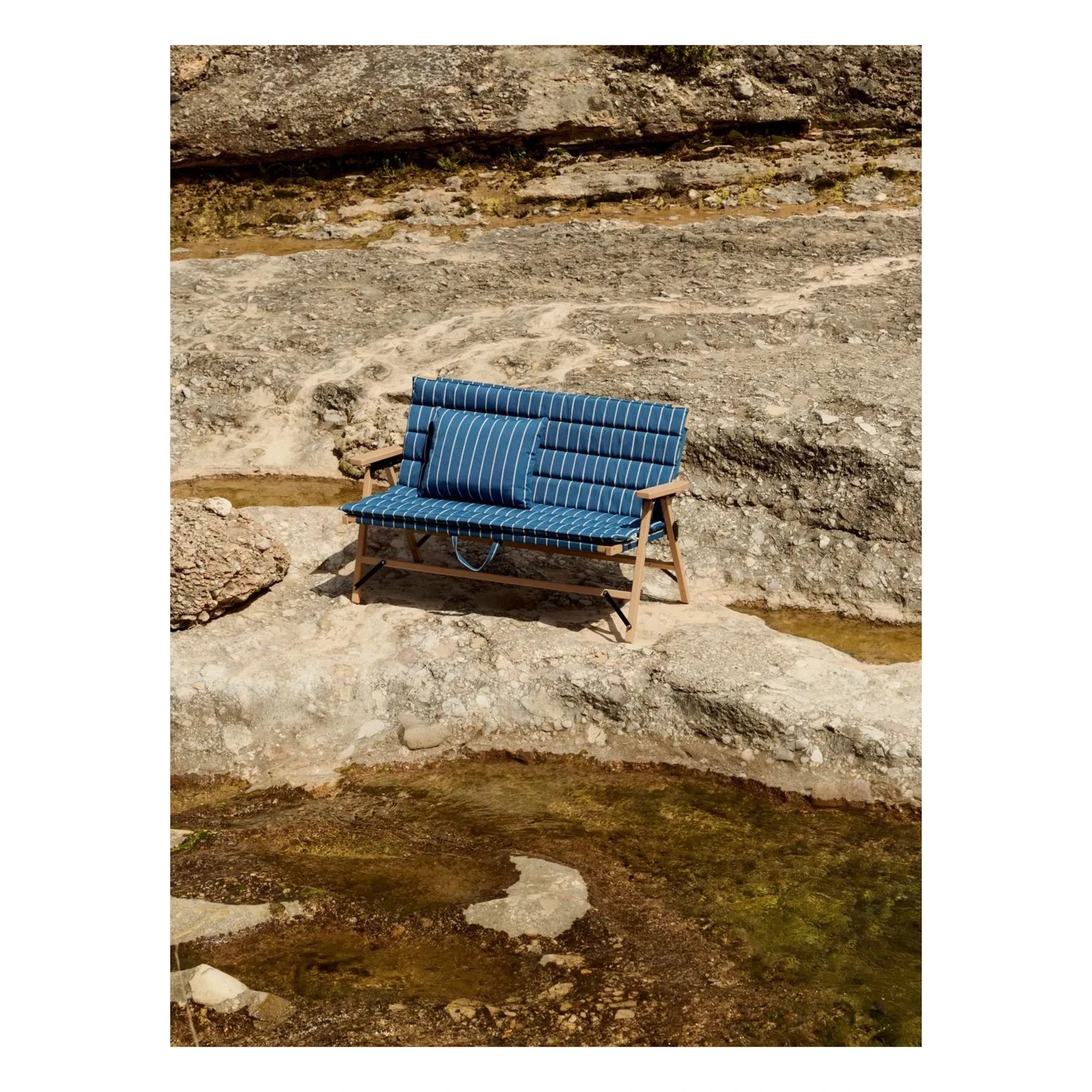 Hay - Outdoor Market foldable bench, Jasper Morrison | Blue