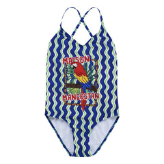 Maison Mangostan - Wave Swimsuit Parrot | Blue